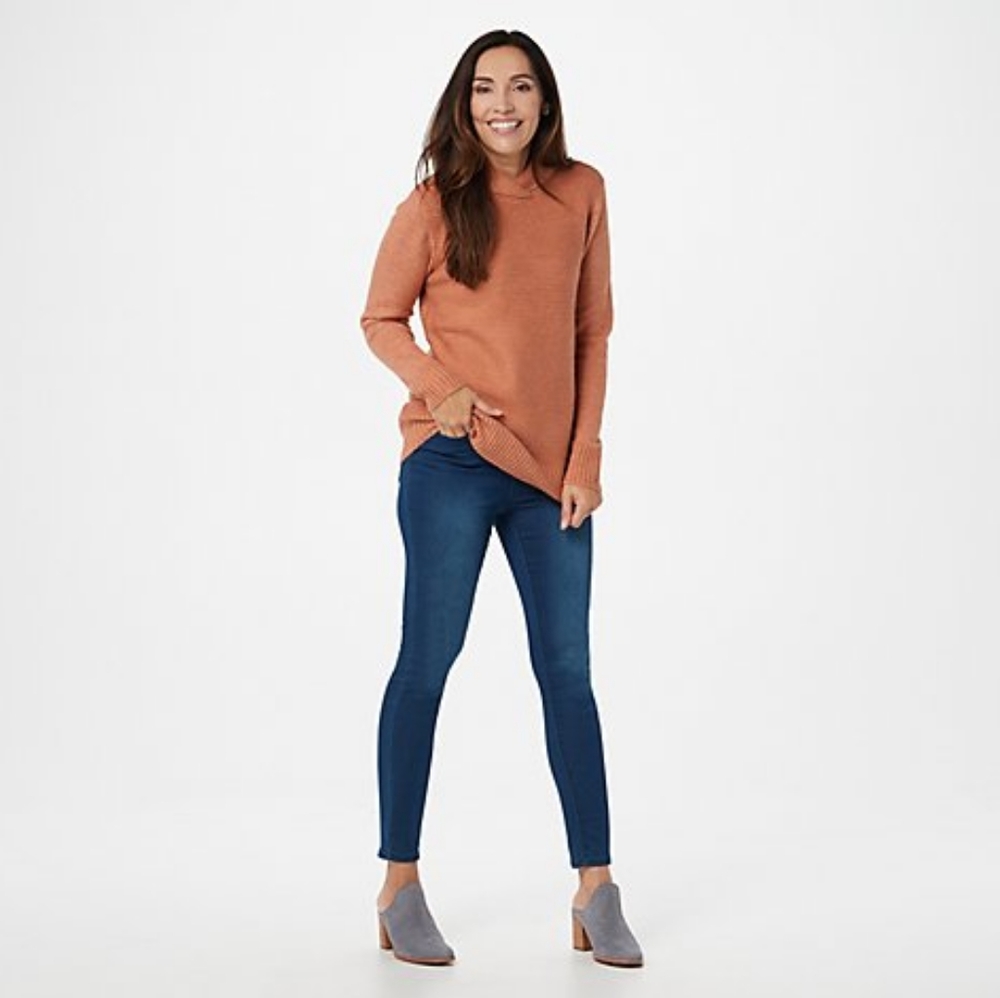 D and Company shawl collar tunic sweater
